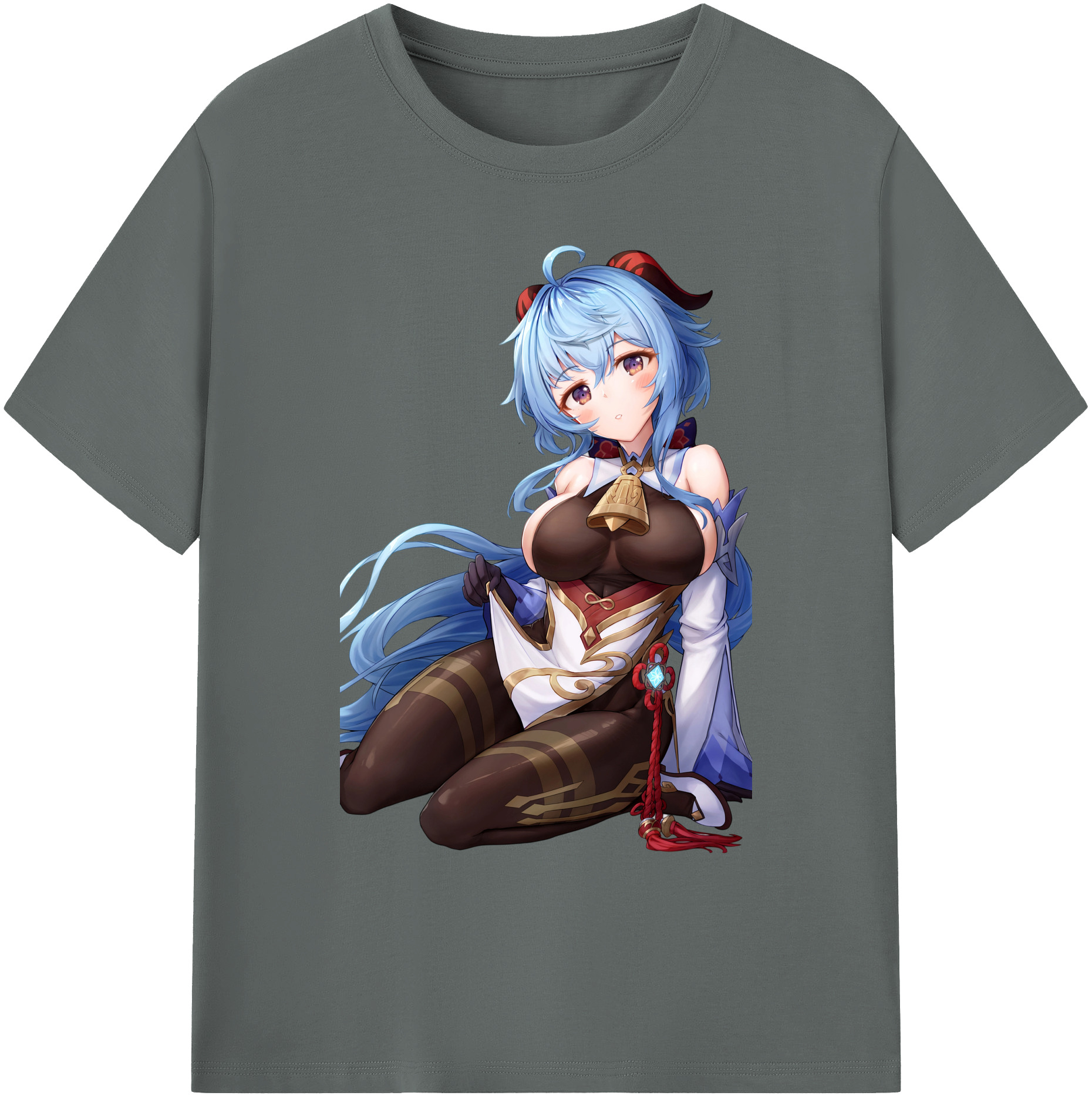 げんし神 甘雨 かんう genshin Ganyu 綿100％ メンズ半袖Tシャツ｜肌触りやわらか＆通気性